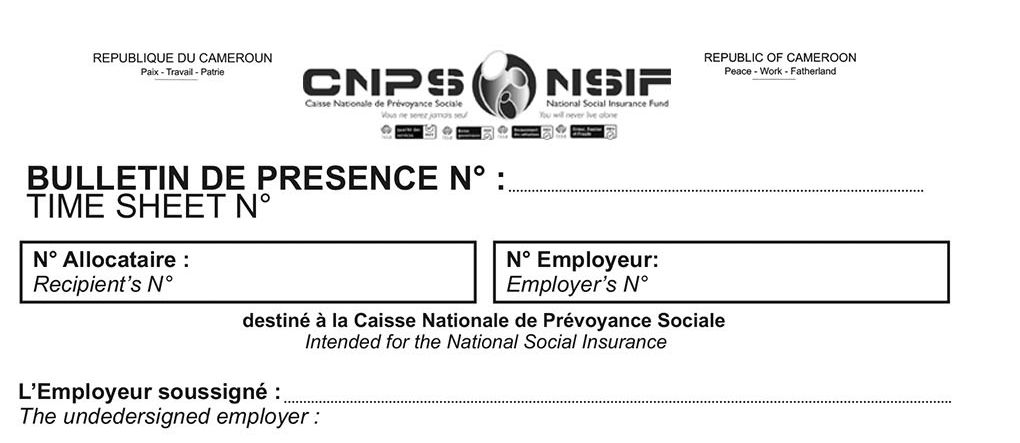 Bulletin de présence, CNPS Cameroun, PDF