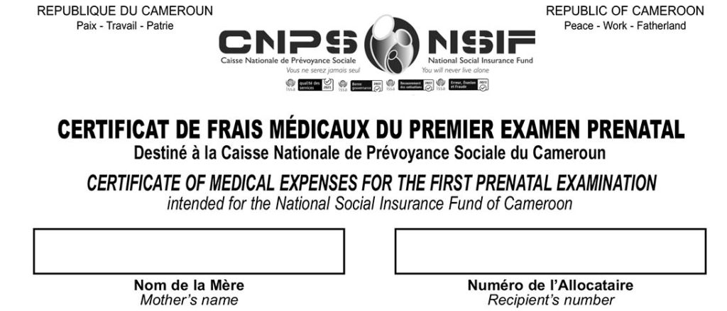 Certificat de frais Médicaux du Premier examen Prénatal