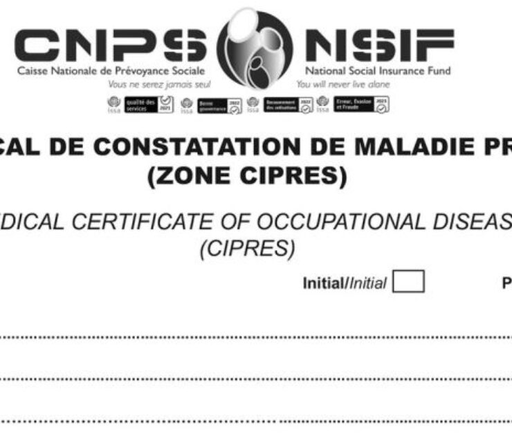 Certificat médical de constatation de maladie professionnelle CIPRES, CNPS Cameroun, PDF