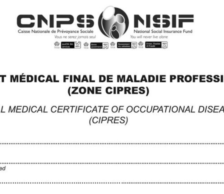 Certificat médical final de maladie professionnelle CIPRES, CNPS Cameroun, PDF