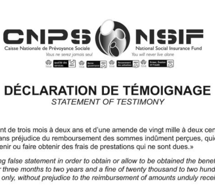 Déclaration de témoignage, CNPS Cameroun, PDF