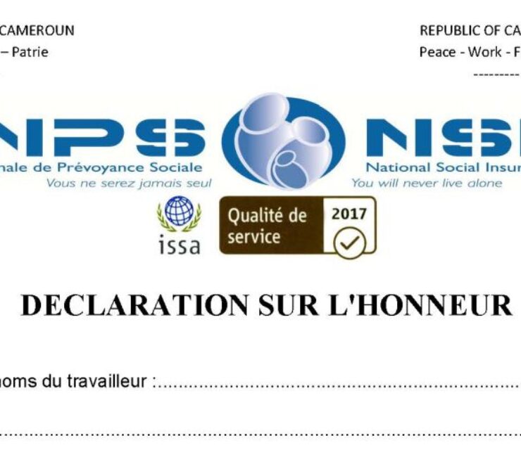 Déclaration sur l’honneur (paiement), CNPS Cameroun, PDF