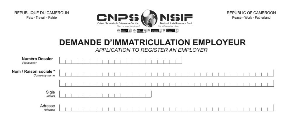 Demande d’Immatriculation d’un Employeur, CNPS Cameroun, PDF