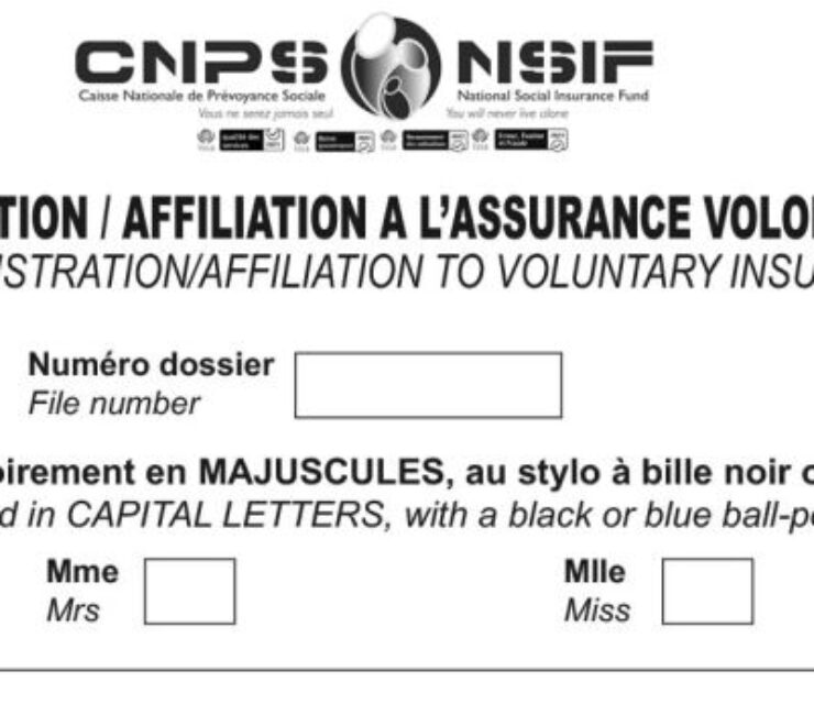 Demande d’immatriculation – affiliation à l’assurance volontaire, CNPS Cameroun, PDF