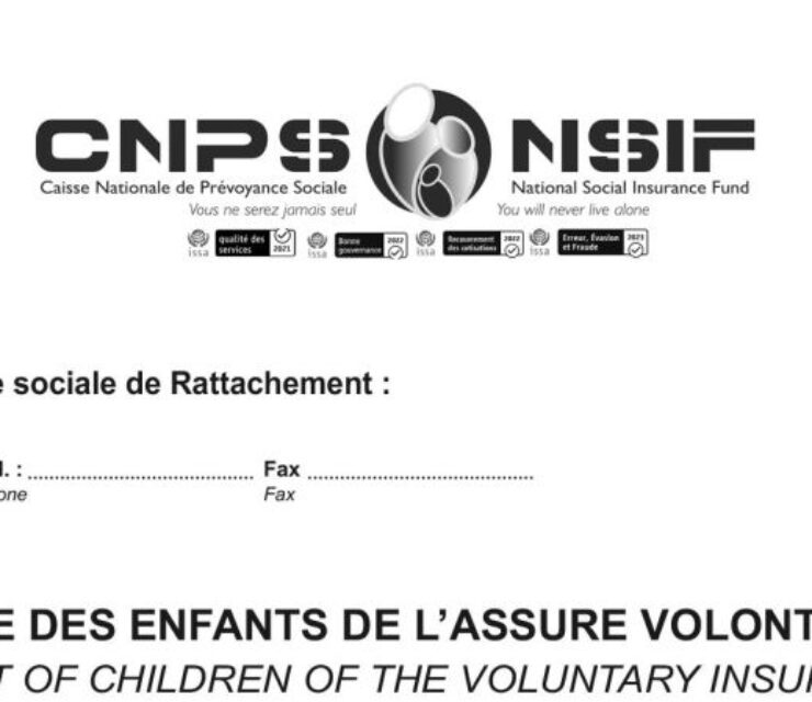 Liste des enfants de l’assuré volontaire, CNPS Cameroun, PDF